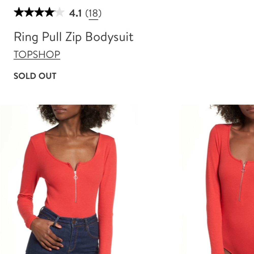 Topshop Ring Pull bodysuit